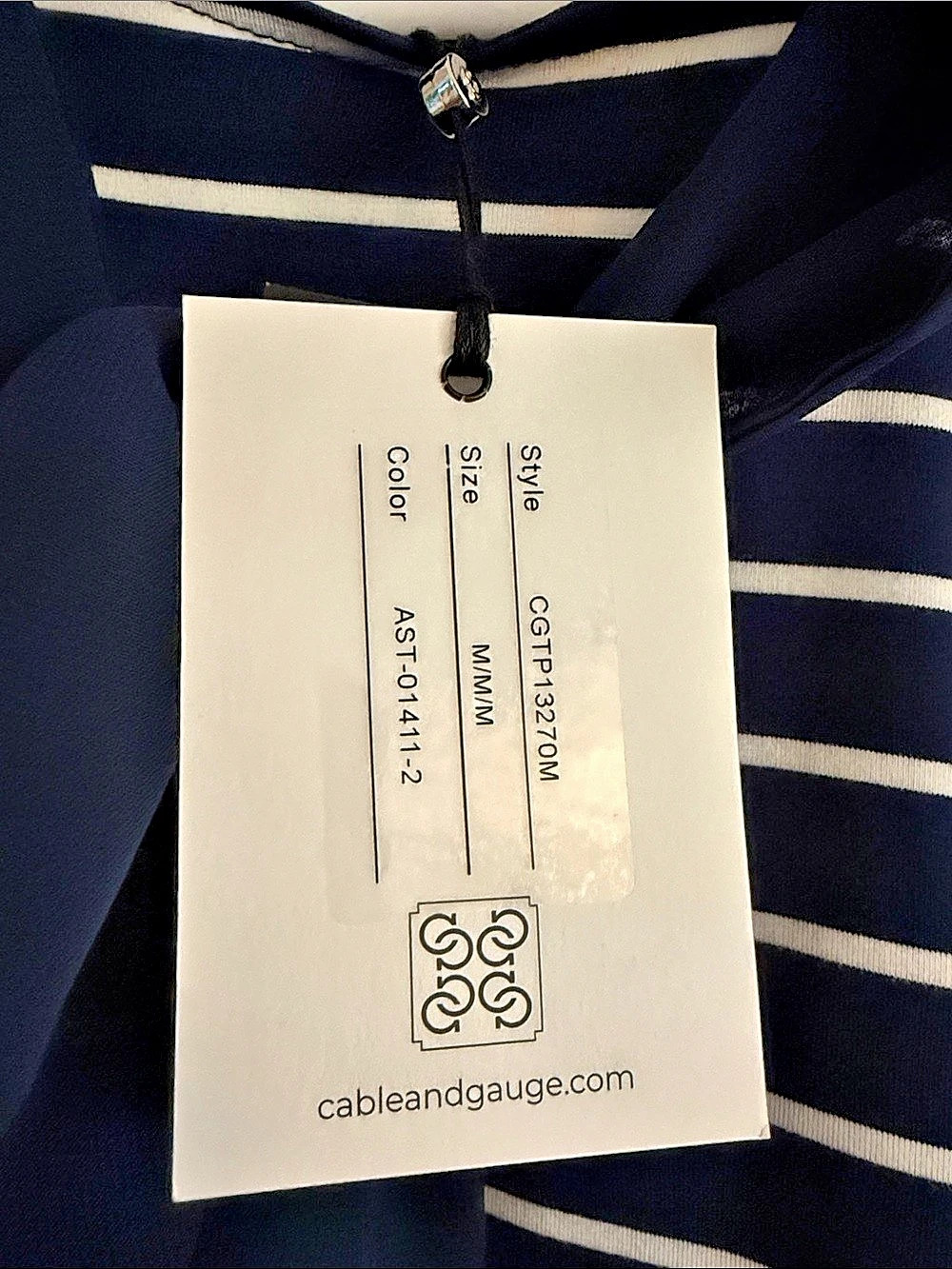 Cable & Gauge CGT135720M Striped Sleeveless Top in Blue & White Size Medium NWT - Picture 2 of 4